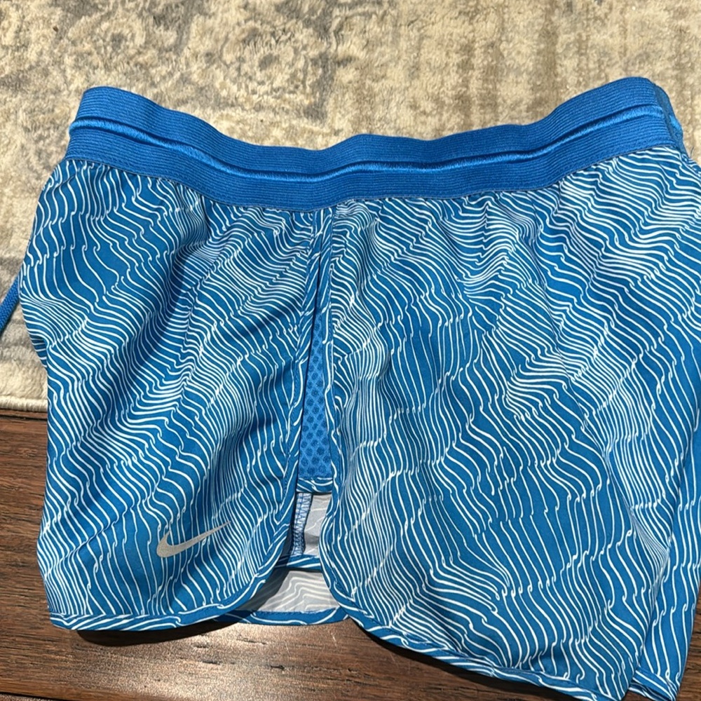 NIKE DRI FIT BLUE & WHITE ATHLETIC  RUNNING SHORTS